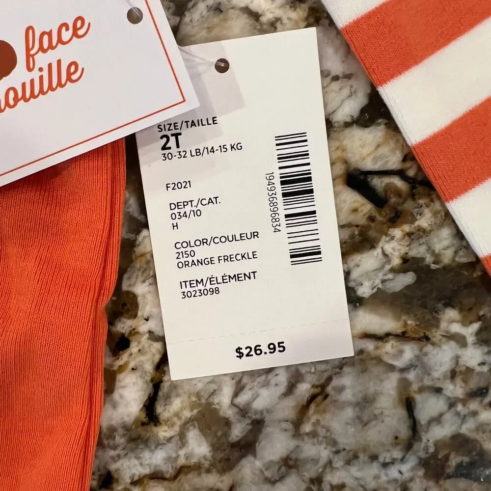 NWT Gymboree Orange & Ivory Striped Leggings & Halloween Layered Top - SIZE 2T